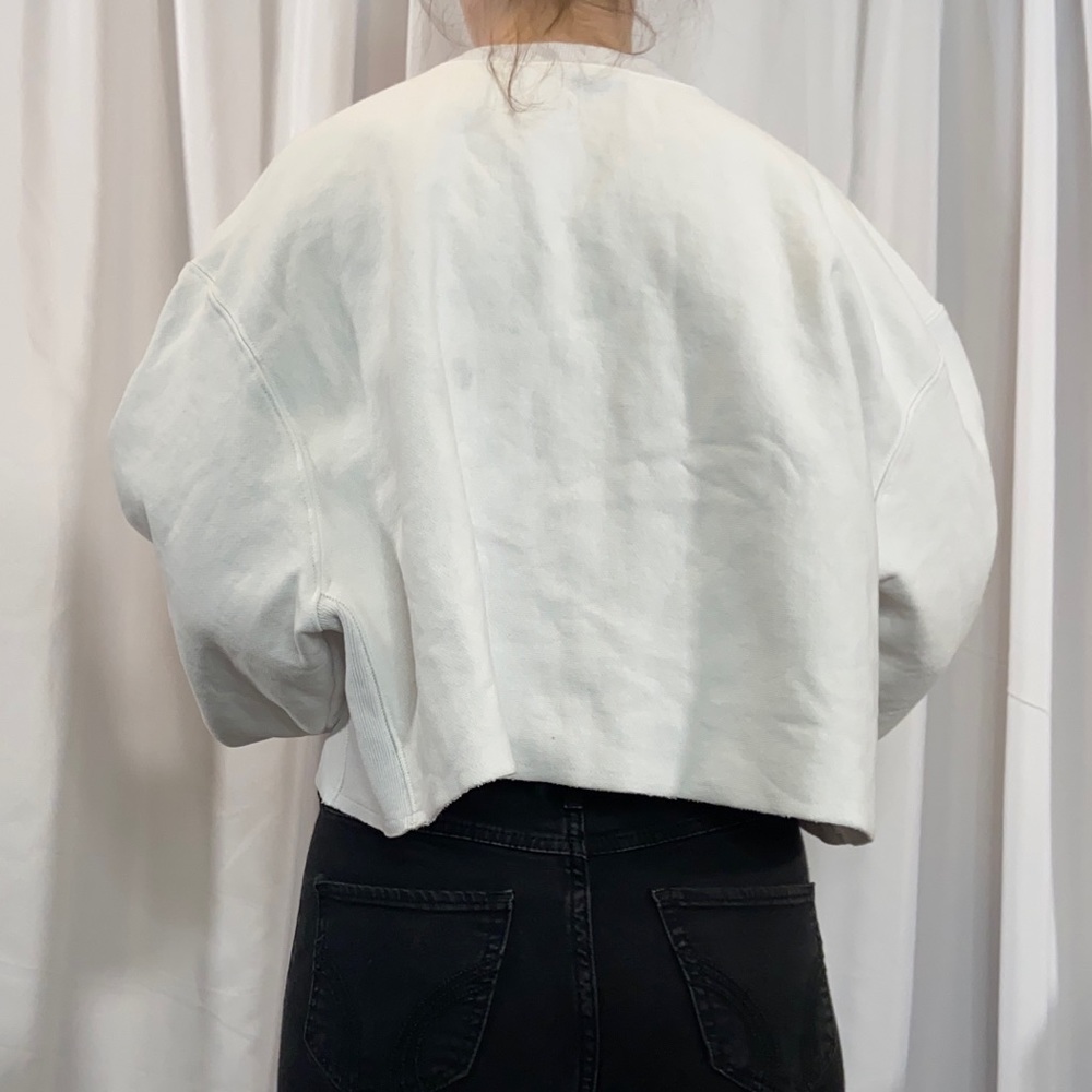 Champion Cropped Sweatshirt White Size Extra Large XL - Picture 4 of 16